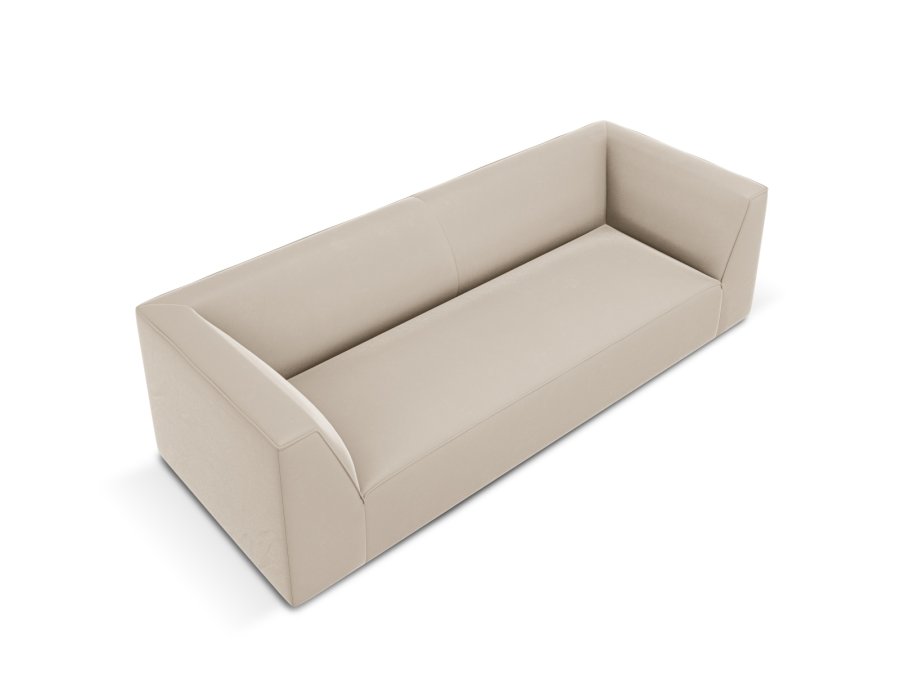 MICADONI Ruby sofa, 3 sder - beige fljl og sort plast