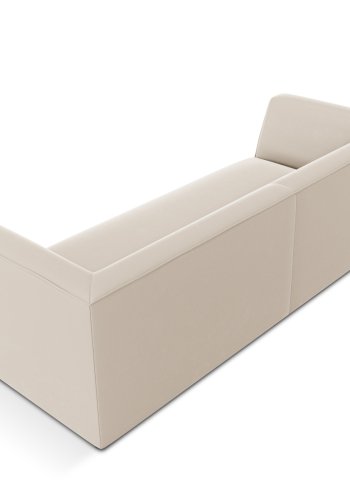 MICADONI Ruby sofa, 3 sder - beige fljl og sort plast