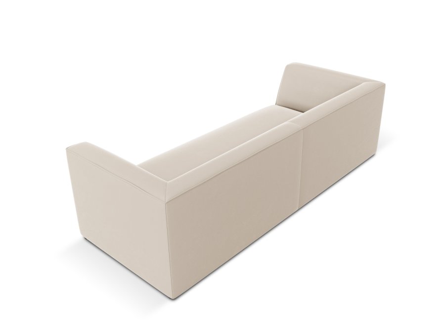 MICADONI Ruby sofa, 3 sder - beige fljl og sort plast