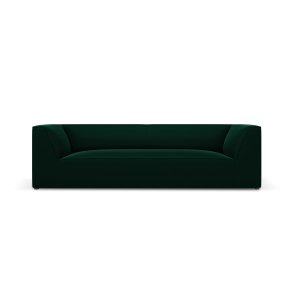MICADONI Ruby sofa, 3 sder - grn fljl og sort plast