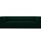 MICADONI Ruby sofa, 3 sder - grn fljl og sort plast