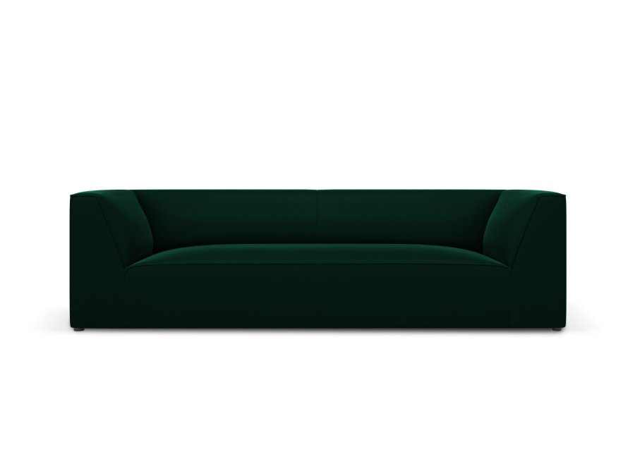 MICADONI Ruby sofa, 3 sder - grn fljl og sort plast