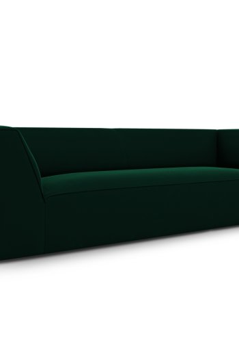 MICADONI Ruby sofa, 3 sder - grn fljl og sort plast