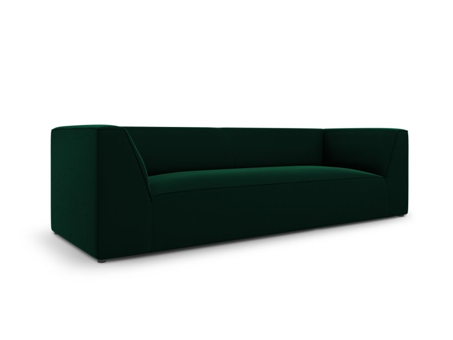 MICADONI Ruby sofa, 3 sder - grn fljl og sort plast
