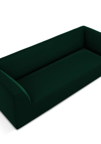 MICADONI Ruby sofa, 3 sder - grn fljl og sort plast