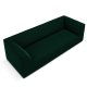 MICADONI Ruby sofa, 3 sder - grn fljl og sort plast
