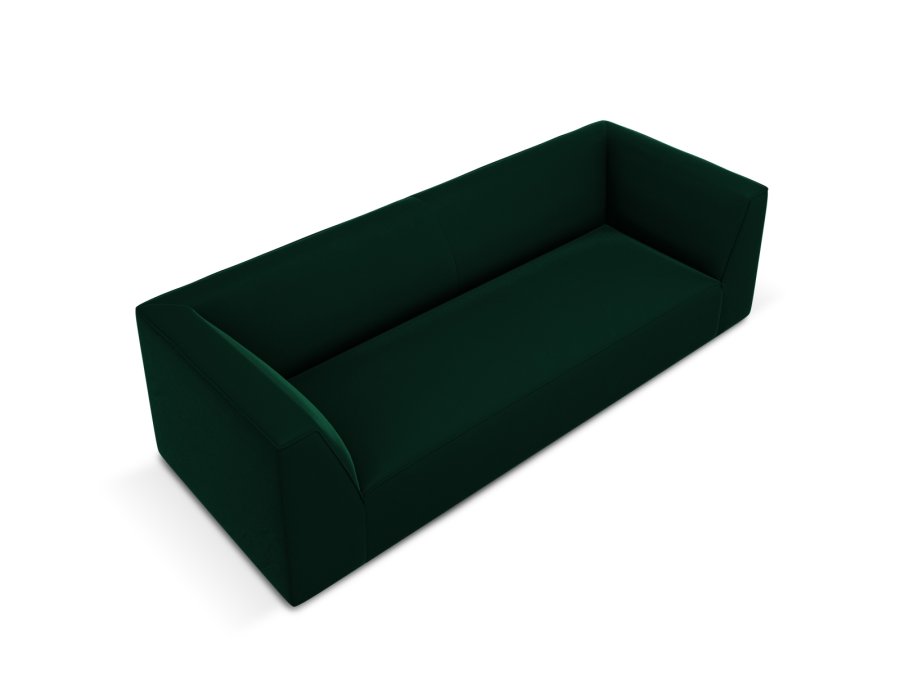 MICADONI Ruby sofa, 3 sder - grn fljl og sort plast
