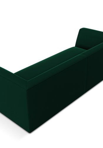 MICADONI Ruby sofa, 3 sder - grn fljl og sort plast