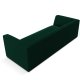 MICADONI Ruby sofa, 3 sder - grn fljl og sort plast
