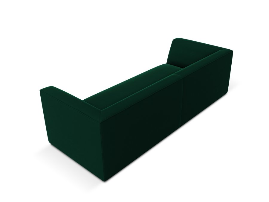 MICADONI Ruby sofa, 3 sder - grn fljl og sort plast