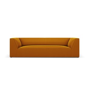 MICADONI Ruby sofa, 3 sder - gul fljl og sort plast