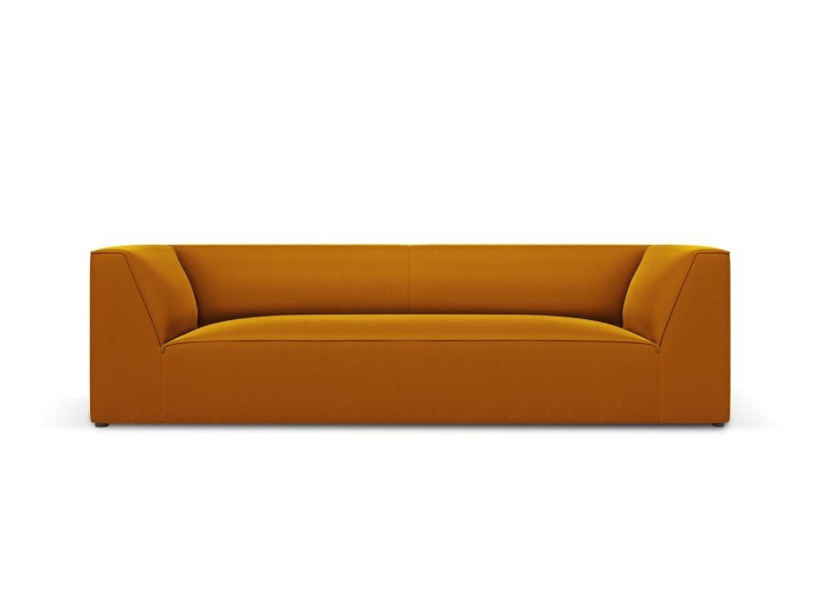 MICADONI Ruby sofa, 3 sder - gul fljl og sort plast