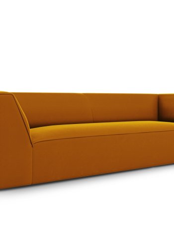 MICADONI Ruby sofa, 3 sder - gul fljl og sort plast