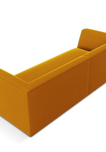 MICADONI Ruby sofa, 3 sder - gul fljl og sort plast