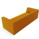 MICADONI Ruby sofa, 3 sder - gul fljl og sort plast