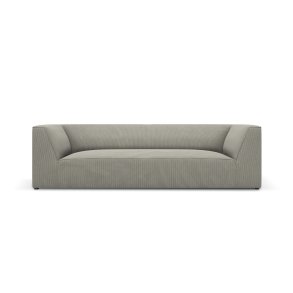 MICADONI Ruby sofa, 3 sder - gr corduroy fljl og sort plast