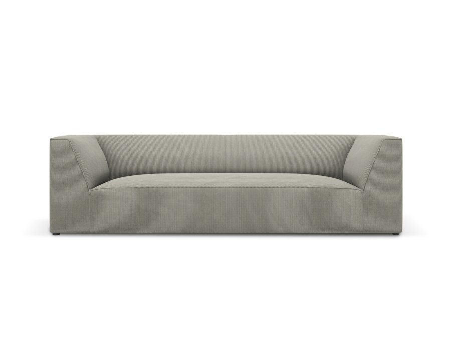 MICADONI Ruby sofa, 3 sder - gr corduroy fljl og sort plast