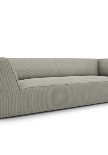 MICADONI Ruby sofa, 3 sder - gr corduroy fljl og sort plast
