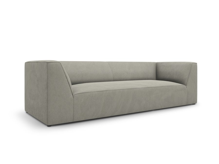MICADONI Ruby sofa, 3 sder - gr corduroy fljl og sort plast