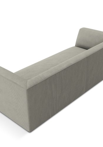 MICADONI Ruby sofa, 3 sder - gr corduroy fljl og sort plast