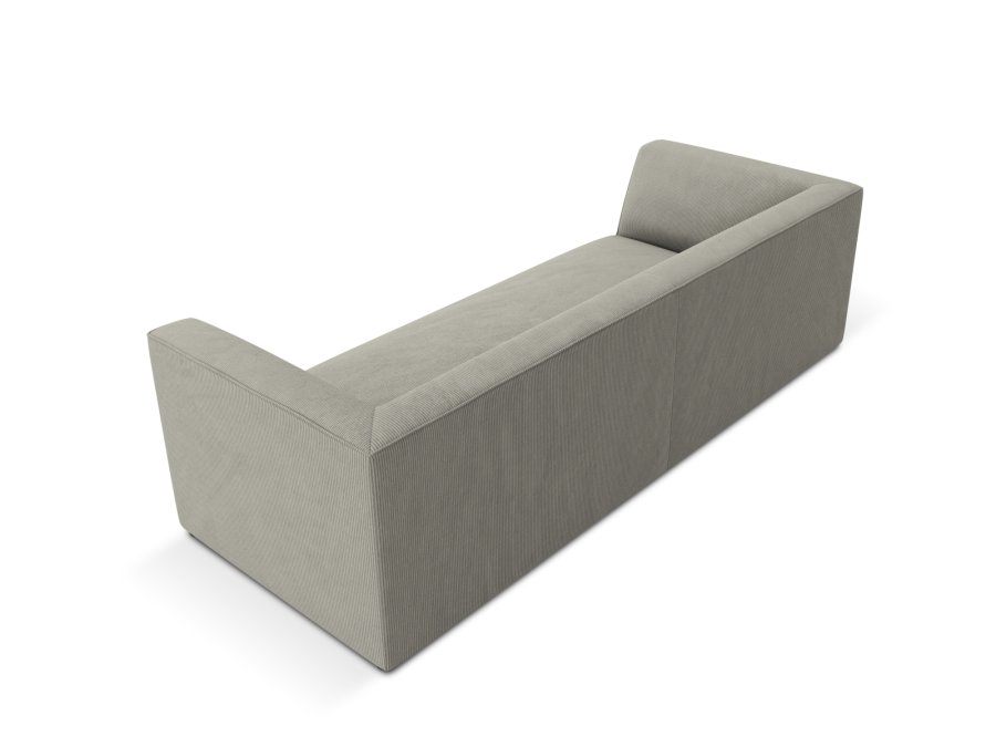 MICADONI Ruby sofa, 3 sder - gr corduroy fljl og sort plast