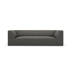 MICADONI Ruby sofa, 3 sder - gr corduroy fljl og sort plast