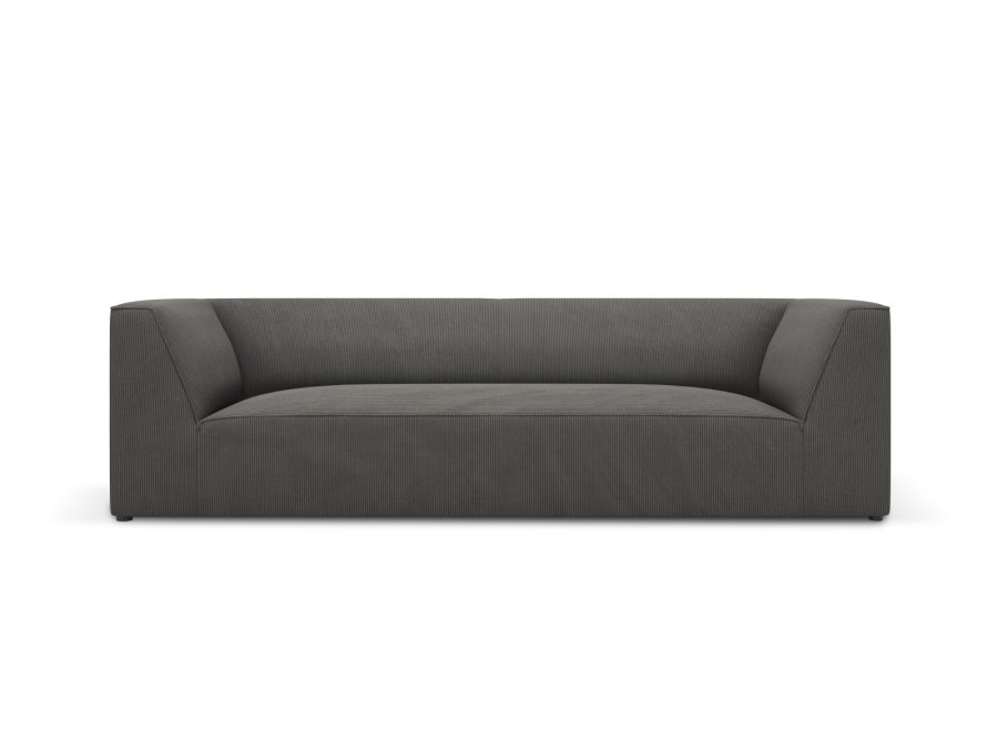 MICADONI Ruby sofa, 3 sder - gr corduroy fljl og sort plast