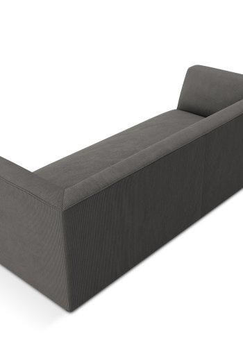 MICADONI Ruby sofa, 3 sder - gr corduroy fljl og sort plast