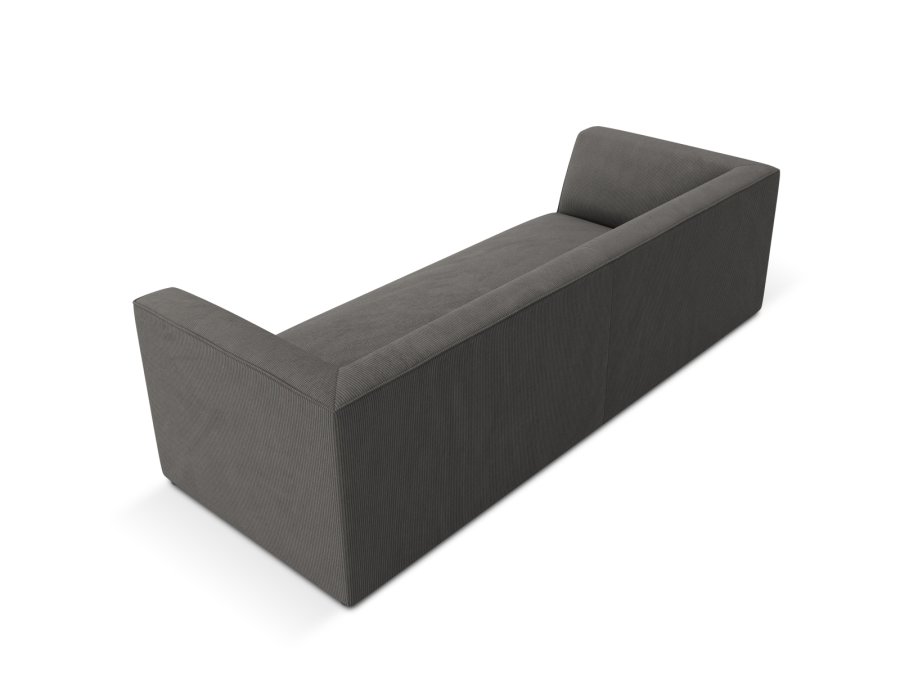 MICADONI Ruby sofa, 3 sder - gr corduroy fljl og sort plast
