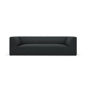 MICADONI Ruby sofa, 3 sder - sort corduroy fljl og sort plast