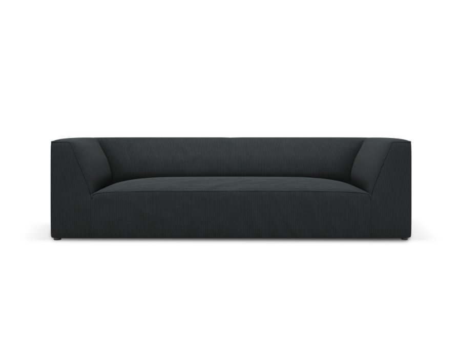 MICADONI Ruby sofa, 3 sder - sort corduroy fljl og sort plast