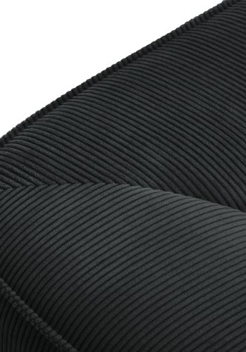 MICADONI Ruby sofa, 3 sder - sort corduroy fljl og sort plast