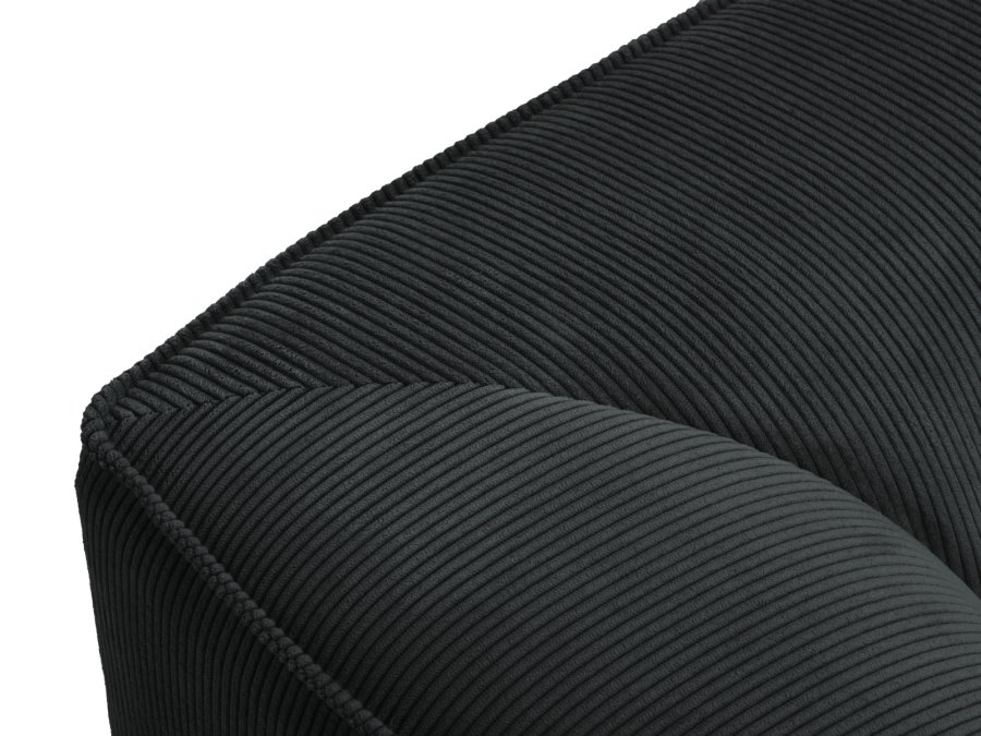 MICADONI Ruby sofa, 3 sder - sort corduroy fljl og sort plast