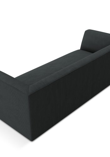 MICADONI Ruby sofa, 3 sder - sort corduroy fljl og sort plast