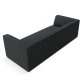 MICADONI Ruby sofa, 3 sder - sort corduroy fljl og sort plast