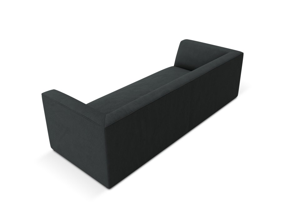 MICADONI Ruby sofa, 3 sder - sort corduroy fljl og sort plast