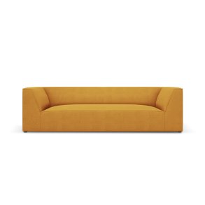 MICADONI Ruby sofa, 3 sder - gul stof og sort plast