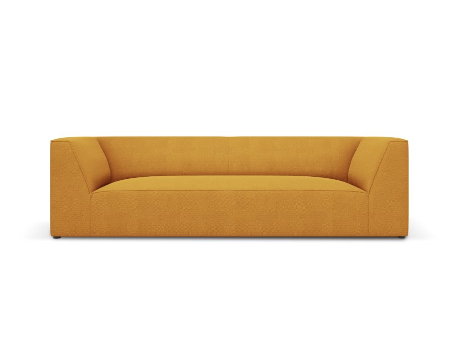 MICADONI Ruby sofa, 3 sder - gul stof og sort plast
