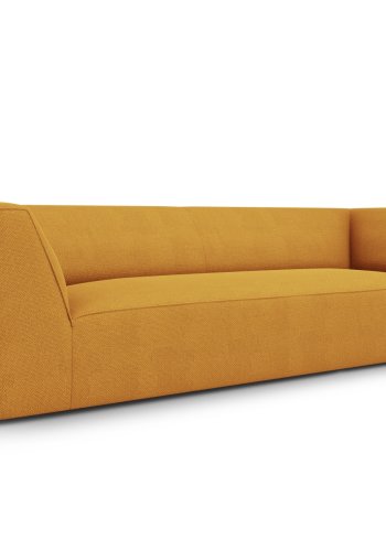 MICADONI Ruby sofa, 3 sder - gul stof og sort plast
