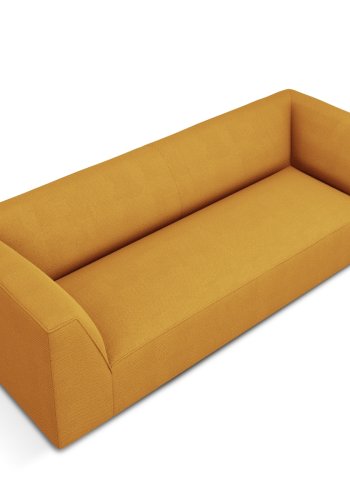 MICADONI Ruby sofa, 3 sder - gul stof og sort plast