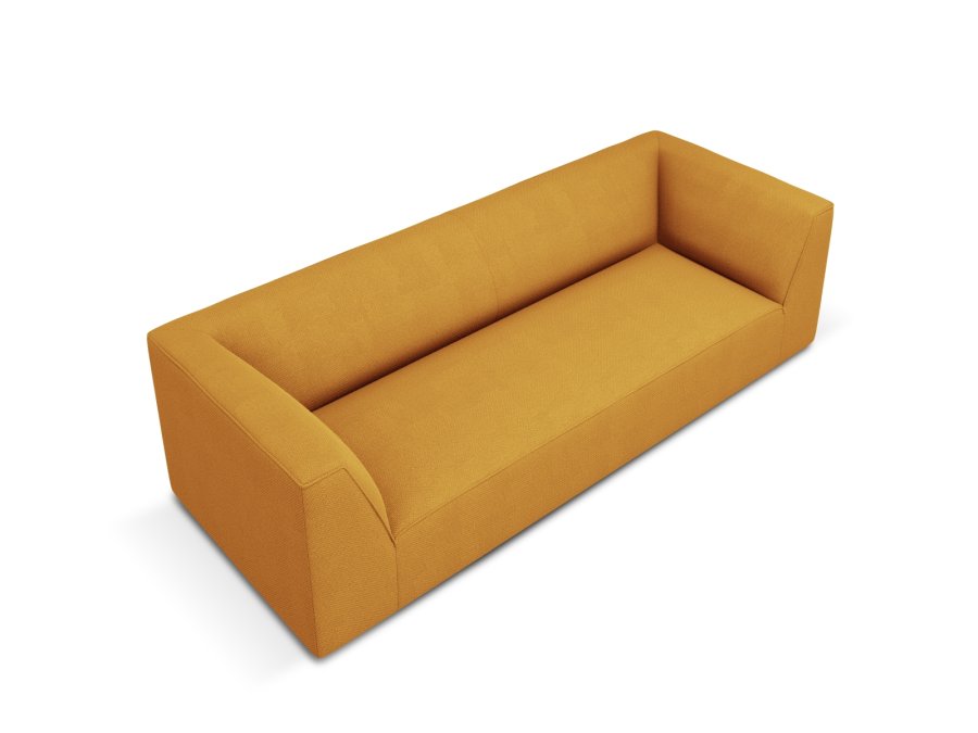 MICADONI Ruby sofa, 3 sder - gul stof og sort plast