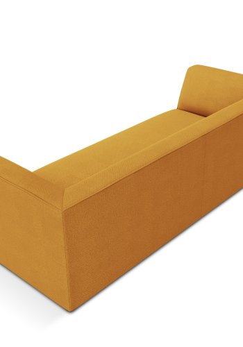 MICADONI Ruby sofa, 3 sder - gul stof og sort plast