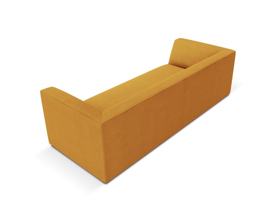 MICADONI Ruby sofa, 3 sder - gul stof og sort plast
