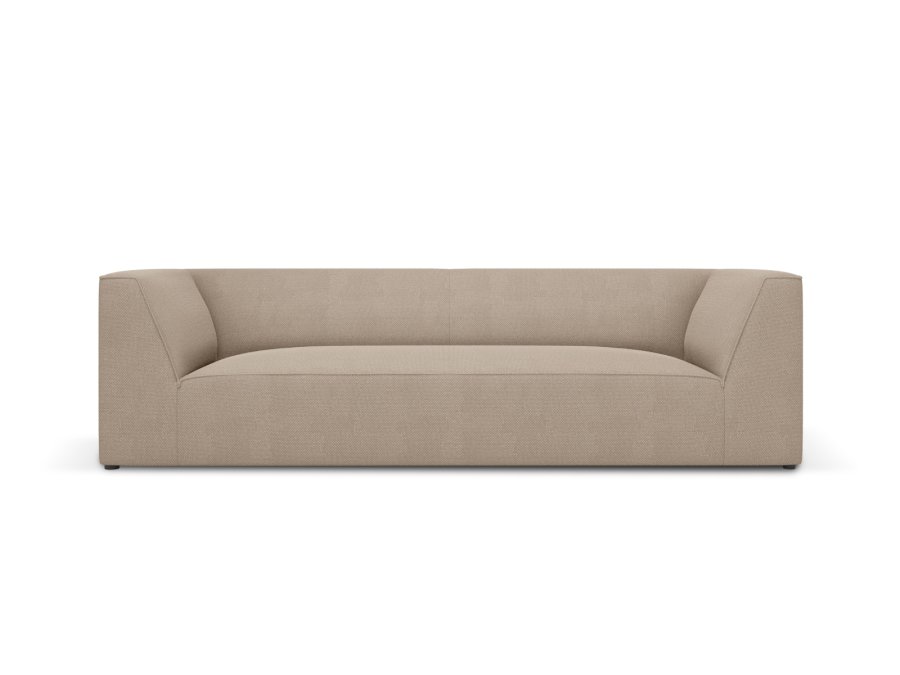 MICADONI Ruby sofa, 3 sder - beige stof og sort plast