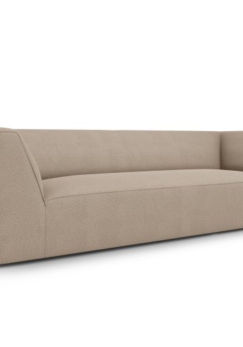 MICADONI Ruby sofa, 3 sder - beige stof og sort plast