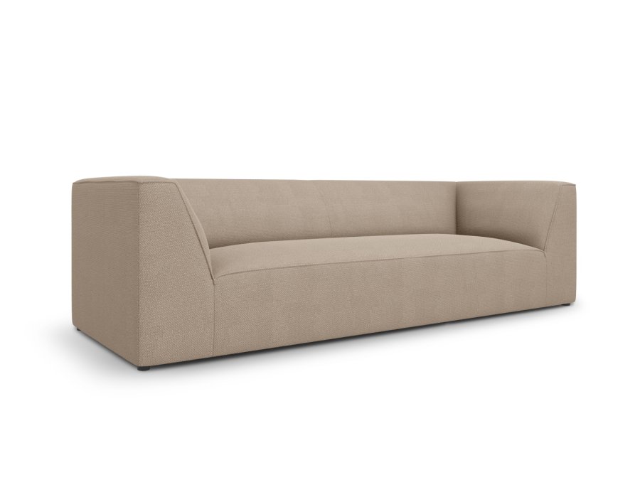 MICADONI Ruby sofa, 3 sder - beige stof og sort plast