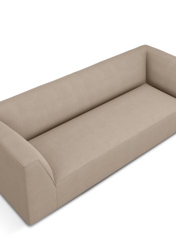 MICADONI Ruby sofa, 3 sder - beige stof og sort plast