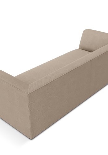 MICADONI Ruby sofa, 3 sder - beige stof og sort plast