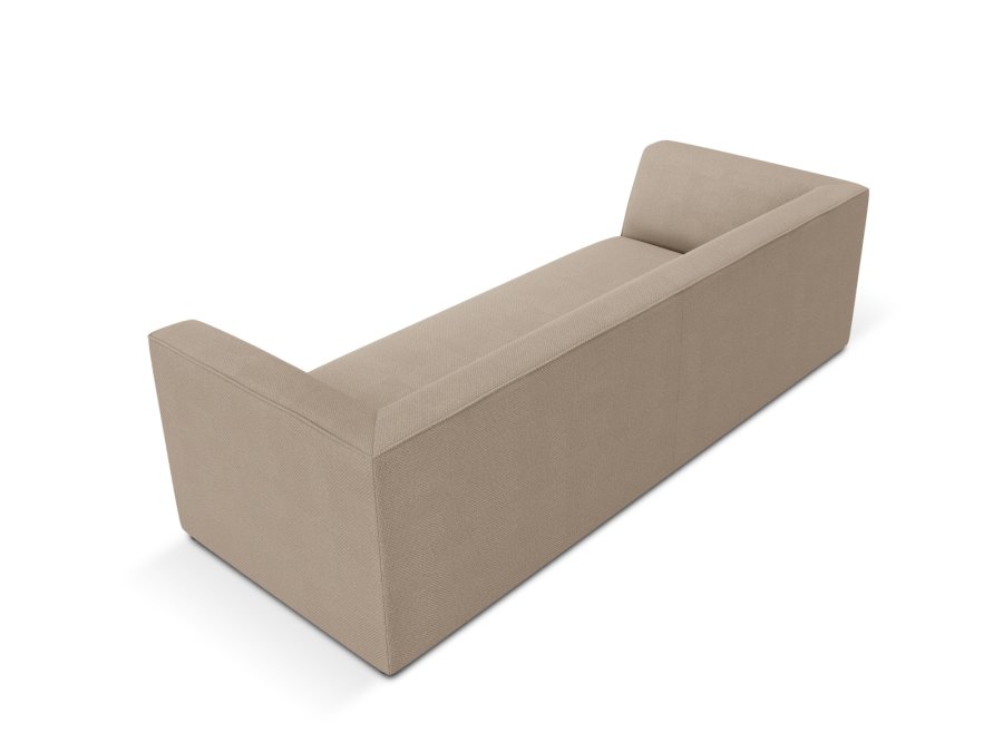 MICADONI Ruby sofa, 3 sder - beige stof og sort plast
