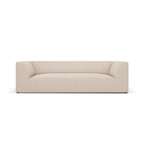 MICADONI Ruby sofa, 3 sder - beige stof og sort plast